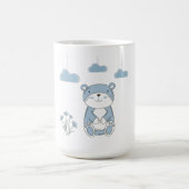 眠そうなクマと夢のような雲 コーヒーマグカップ (中央)