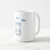 眠そうなクマと夢のような雲 コーヒーマグカップ (正面右)