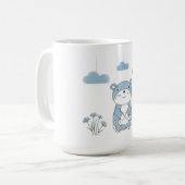 眠そうなクマと夢のような雲 コーヒーマグカップ (正面左)