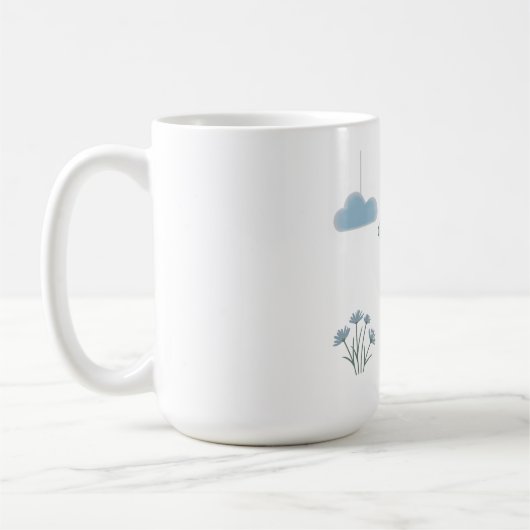眠そうなクマと夢のような雲 コーヒーマグカップ (左)