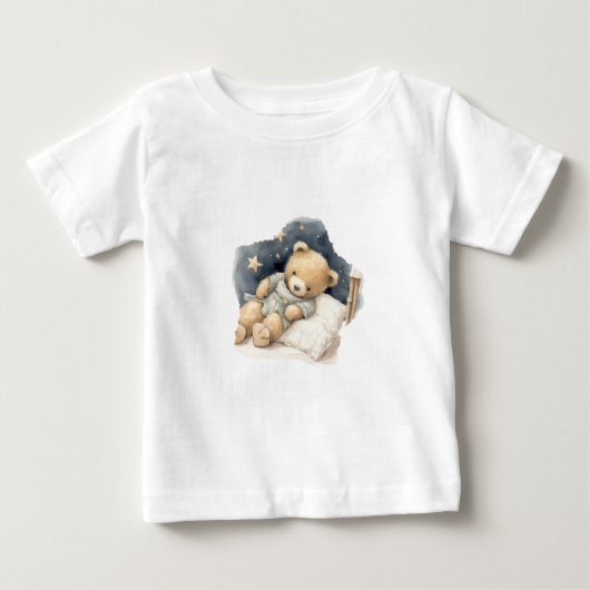 眠そうなクマ ベビーTシャツ (正面)