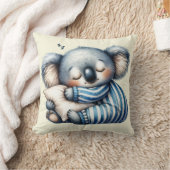 眠そうなコアラのクマのスローピロー クッション (ブランケット)
