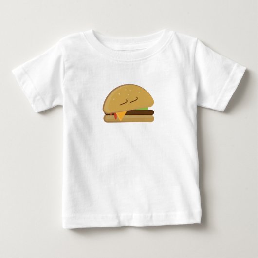 眠そうなチーズバーガー ベビーTシャツ (正面)