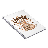 眠そうなトラ猫のコーヒー愛好家スパイラルノート ノートブック (右側)