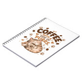 眠そうなトラ猫のコーヒー愛好家スパイラルノート ノートブック (左側)