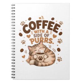 眠そうなトラ猫のコーヒー愛好家スパイラルノート ノートブック