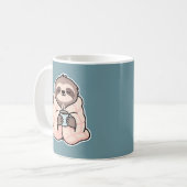 眠そうなナマケモノの面白い朝の飲み物 コーヒーマグカップ (正面左)