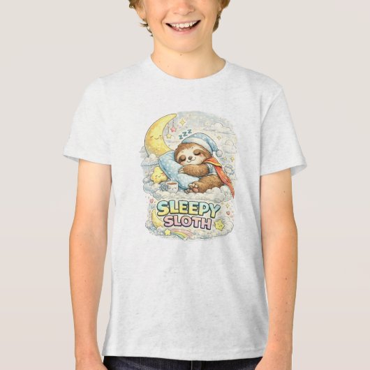 眠そうなナマケモノ トライブレンドTシャツ (正面)