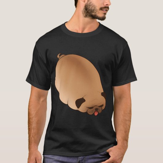 眠そうなパグ Tシャツ (正面)