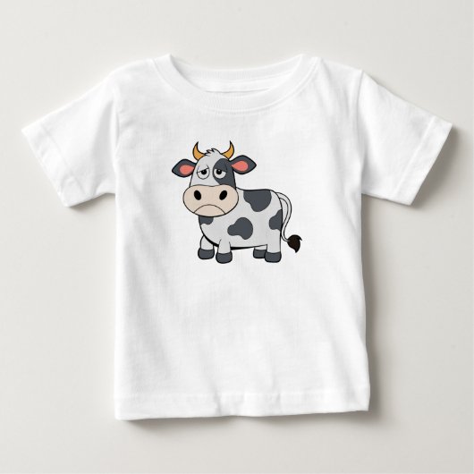 眠そうなモーモー牛 ベビーTシャツ (正面)