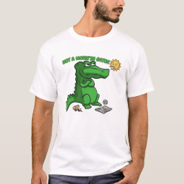 眠そうなワニのコーヒーカートゥーンが面白い Tシャツ