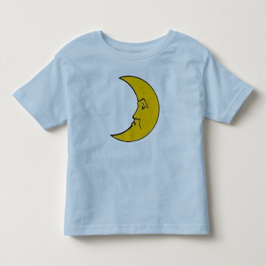 眠そうな三日月のかわいいトドラーTシャツ トドラーTシャツ (正面)