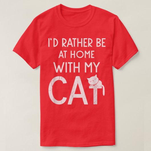 眠そうな子猫と一緒に家にいるのかな Tシャツ (デザイン正面)