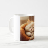 眠そうな子猫 コーヒーマグカップ (正面左)
