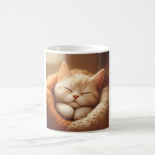 眠そうな子猫 コーヒーマグカップ (中央)