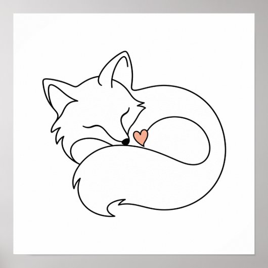 眠そうな小さな狐 ポスター (正面)