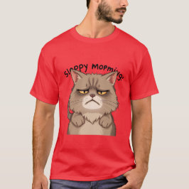 眠そうな朝のグレー猫 😴✨🐾 Tシャツ