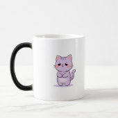 眠そうな猫のかわいいキャラクター モーフィングマグカップ (左)