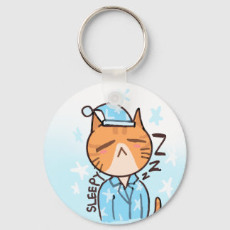 眠そうな猫のキーチェーン キーホルダー