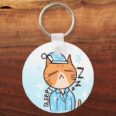 眠そうな猫のキーチェーン キーホルダー (正面)
