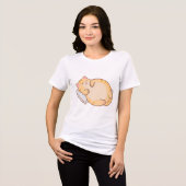 眠そうな猫の美意識 トライブレンドTシャツ (正面全面)