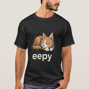 眠そうな猫の面白いミーム Tシャツ