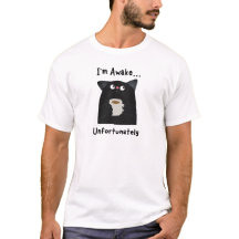 眠そうな猫の面白いTシャツ
