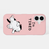 眠そうな猫 "疲れた" iPhone 16ケース (裏面横)
