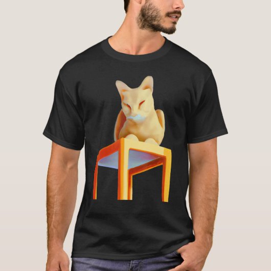 眠そうな猫 Tシャツ (正面)