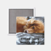 眠そうな目をした犬 マグネット (正面/裏面)