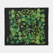 眠そうな黄色い夜花をパーソナライズ フリースブランケット (正面(横))