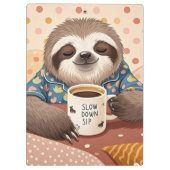 眠たそうな目をした誇張された漫画のナマケモノ クリップボード (裏面)