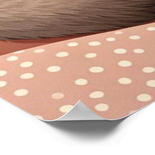 眠たそうな目をした誇張された漫画のナマケモノ ポスター (角)