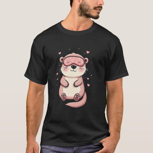 眠っているカワウソ Tシャツ (正面)