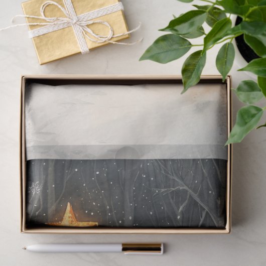 眠っているキツネお洒落素朴クリスマスの切り離 薄葉紙 (ギフト)