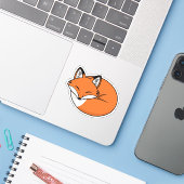 眠っているキャラクターフォックス シール (ノートパソコンとiPhone)