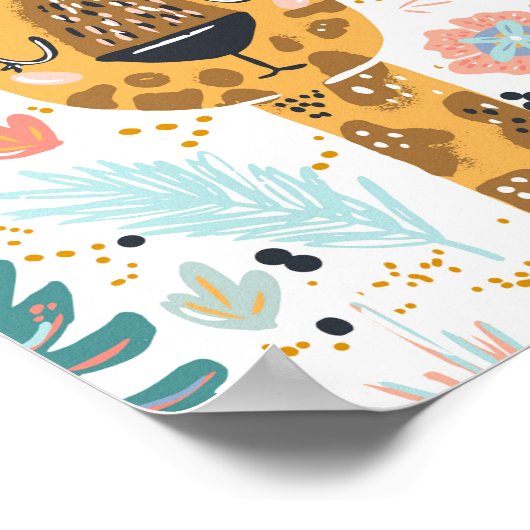 眠っているキリンの保育園アート ポスター (角)