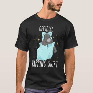 眠っているゴリラパジャマススリープヘッド Tシャツ