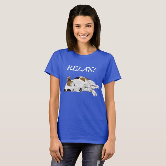 眠っているジャック・ラッセル Tシャツ (正面フル)