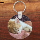 眠っているジンジャー子猫 キーホルダー (正面)