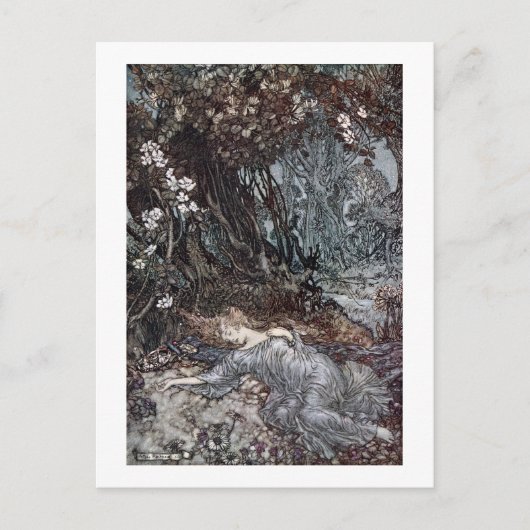 眠っているティターニア ポストカード (正面)