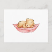 眠っているテディベアのスケッチ ポストカード (正面)