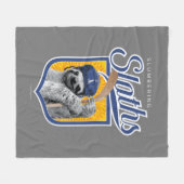 眠っているナマケモノ（ホッケーチーム） フリースブランケット (正面(横))