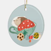 眠っているハリネズミ セラミックオーナメント (左)