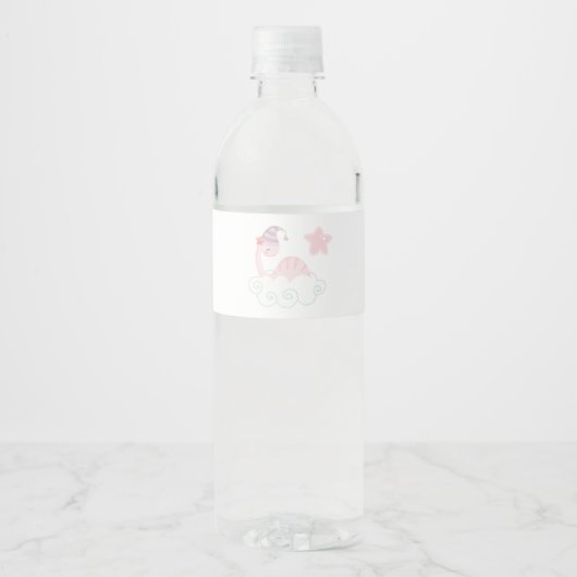 眠っているピンクの恐竜 ペットボトルラベル (正面)