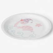 眠っているピンクの恐竜 ペーパープレート (アングル)