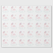 眠っているピンクの恐竜 ラッピングペーパー (フラット)