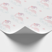 眠っているピンクの恐竜 ラッピングペーパー (角)