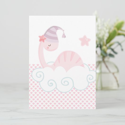 眠っているピンクの恐竜 招待状 (スタンド正面)