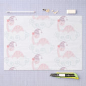 眠っているピンクの恐竜 薄葉紙 (クラフト)